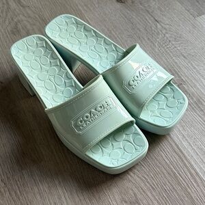 COACH Scarlett Rubber Block Heel Signature Jelly Sandals